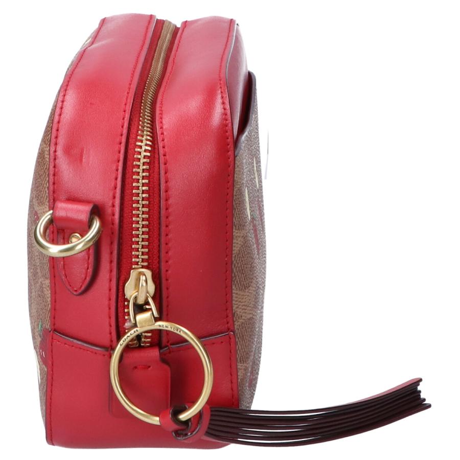 美品/ COACH コーチ 85713 シグネチャーxアップル ミニ ショルダー 