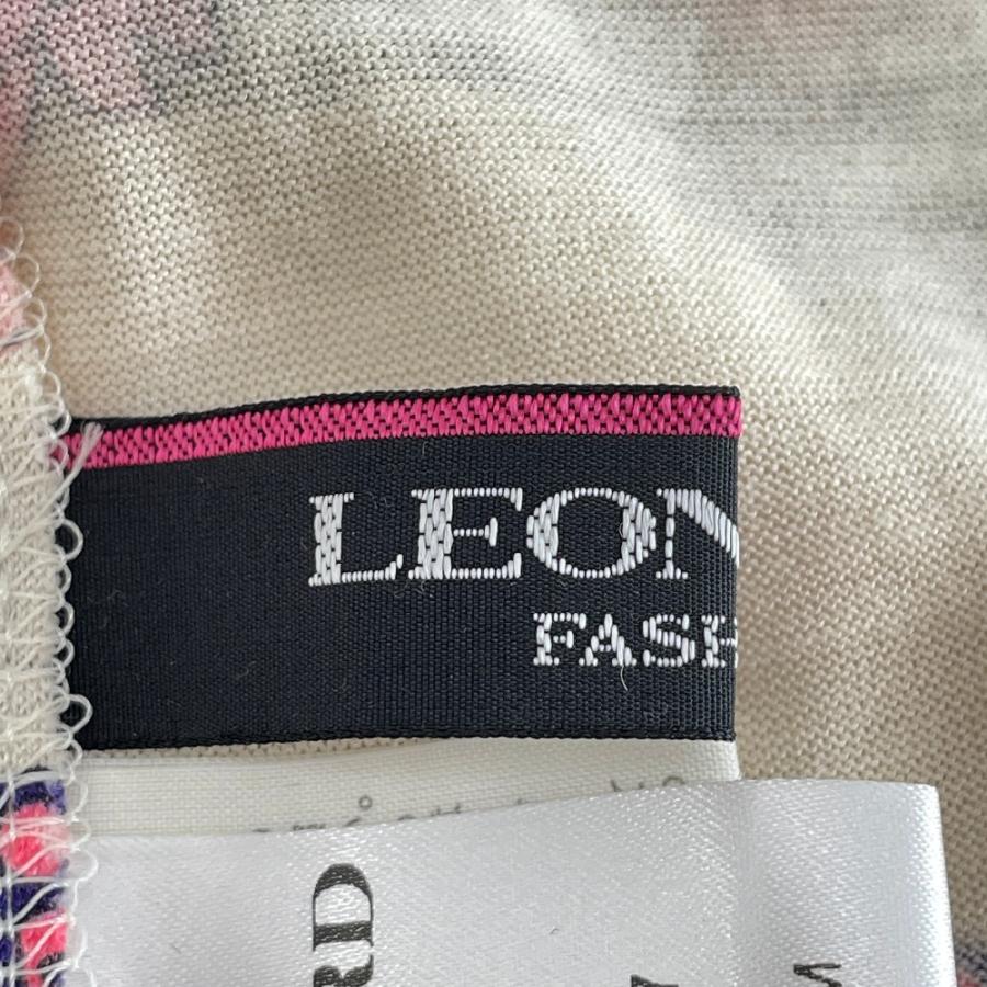 LEONARD レオナール アイボリー系 ウール×シルク カシミヤニット 