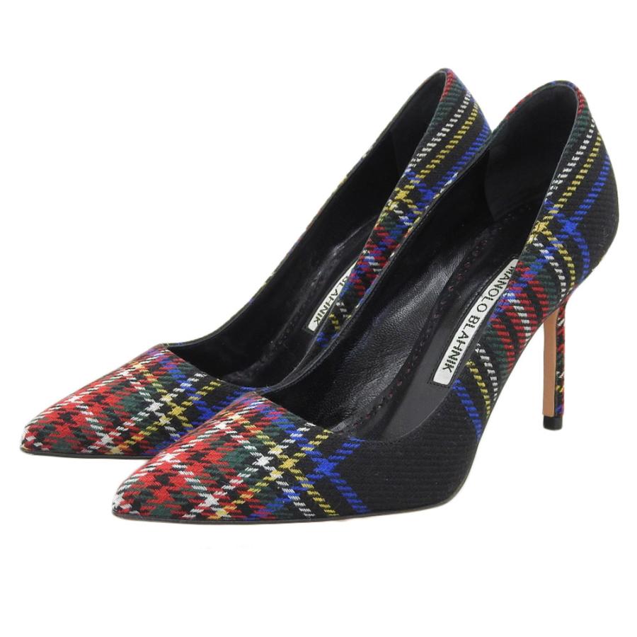 MANOLO BLAHNIK 美品 Manolo Blahnik マノロブラニク チェック柄 