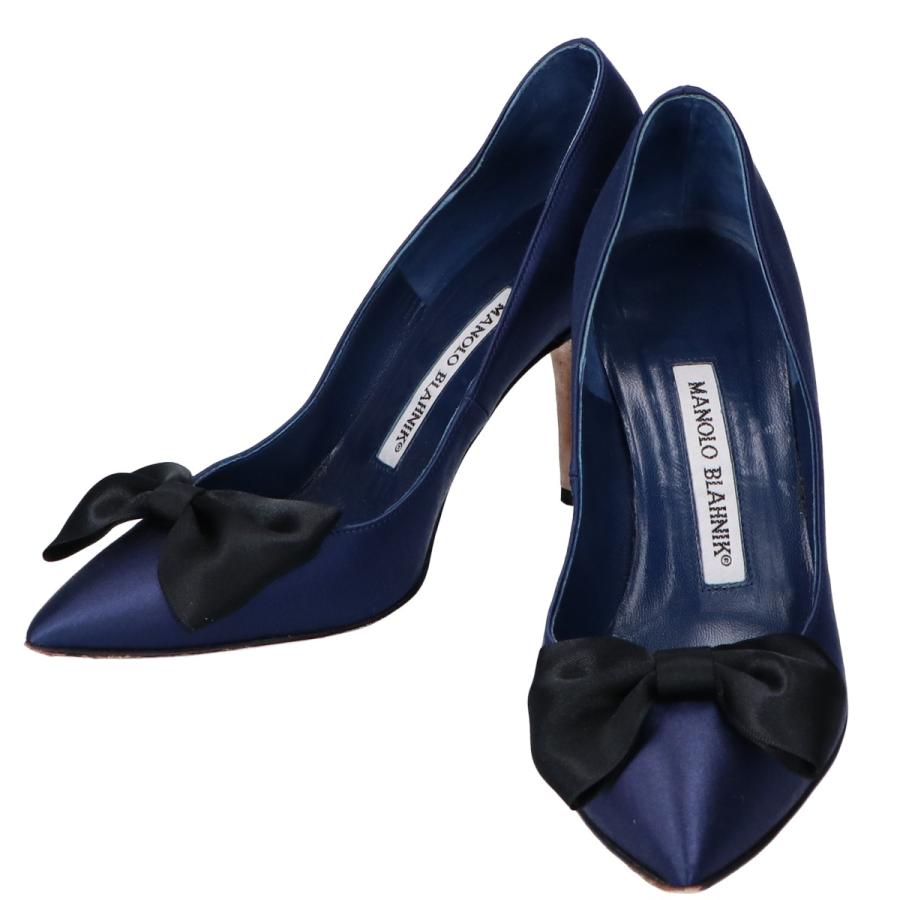 MANOLO BLAHNIK マノロブラニク サテン リボン ポインテッドトゥ MANOLO BLAHNIK マノロブラニク サテン リボン ポインテッドトゥ