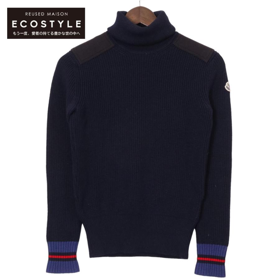 モンクレール】ネイビー タートルネック ニット セーター