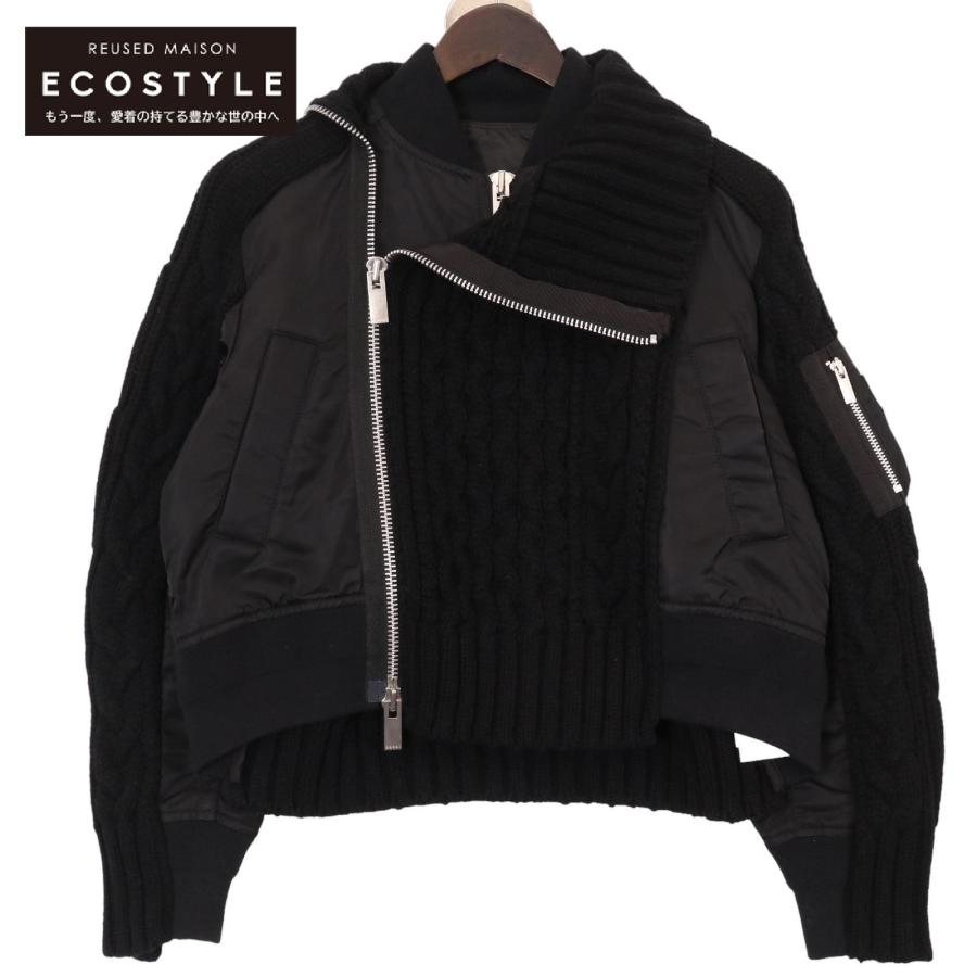 sacai サカイ 23-06811 Nylon Twill x Knit Blouson ブラック 1 sacai サカイ 23-06811 Nylon Twill x Knit Blouson ブラック 1