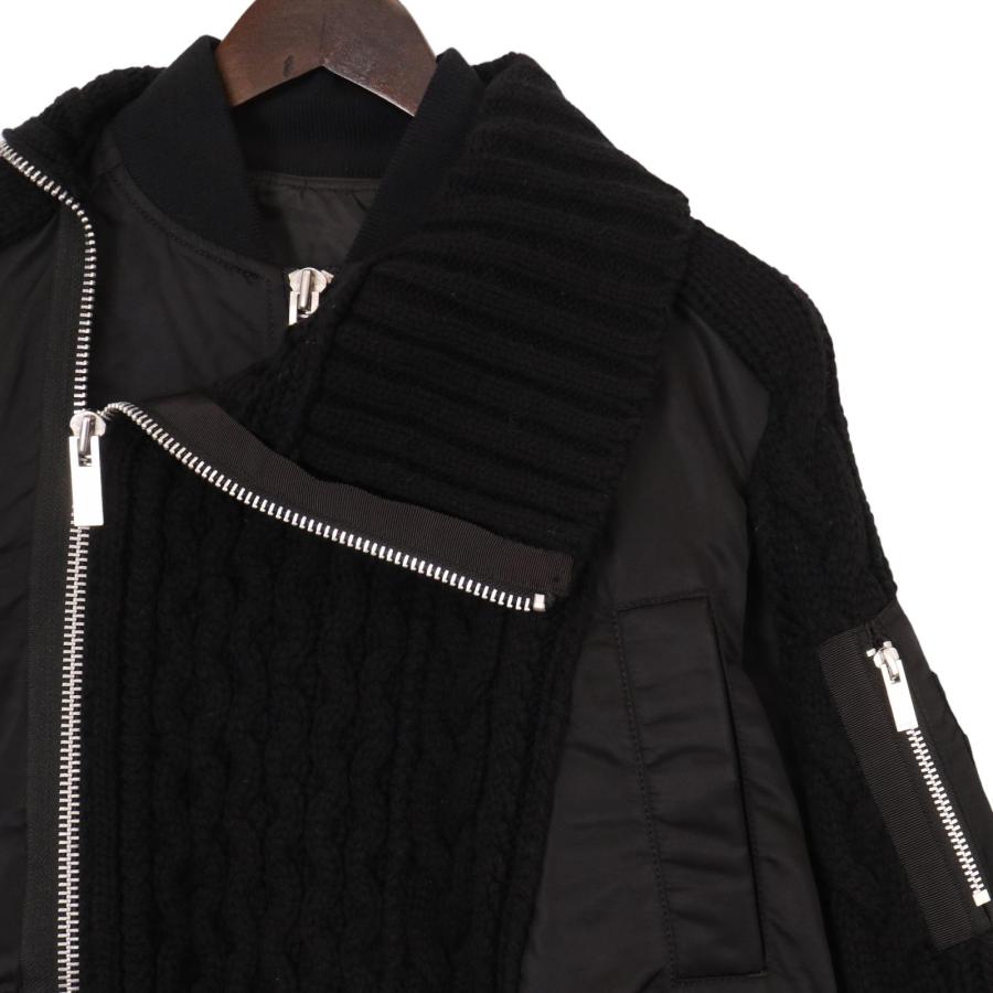 sacai サカイ 23-06811 Nylon Twill x Knit Blouson ブラック 1 sacai サカイ 23-06811 Nylon Twill x Knit Blouson ブラック 1