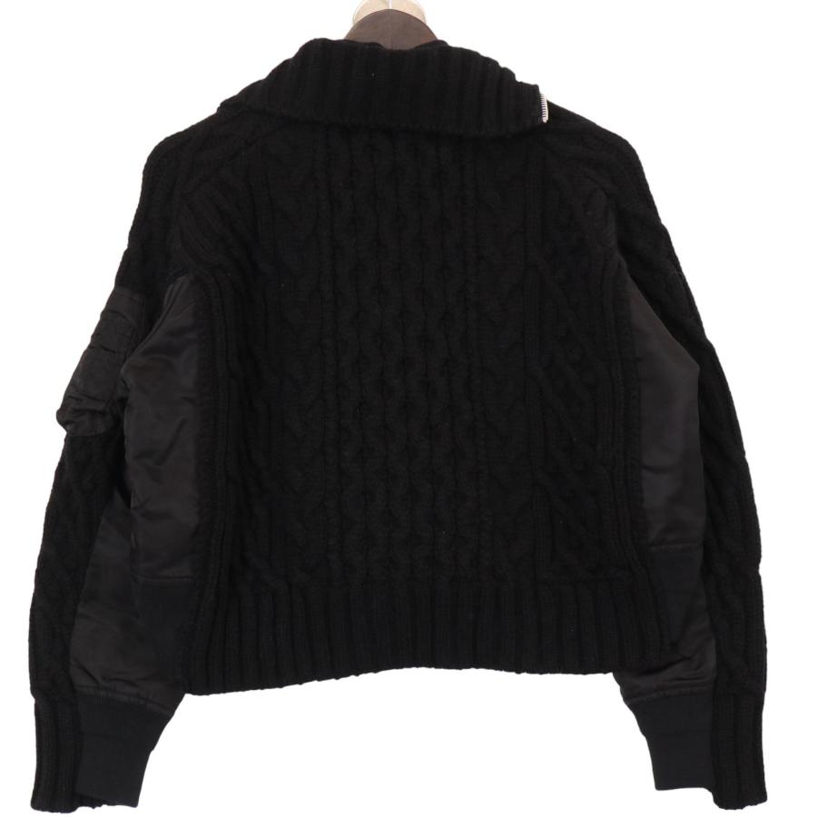 sacai サカイ 23-06811 Nylon Twill x Knit Blouson ブラック 1 sacai サカイ 23-06811 Nylon Twill x Knit Blouson ブラック 1