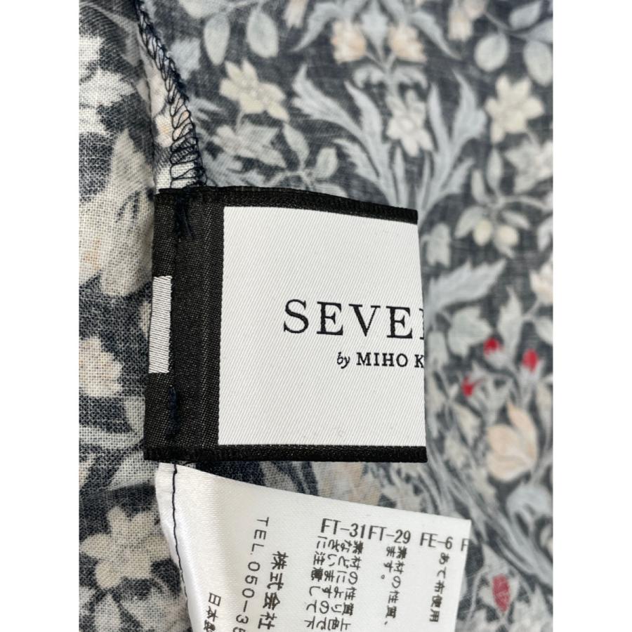 セブンテン バイミホカワヒト 5A101 ネイビー スカラッププリントブラウス M SEVEN TEN by MIHO KAWAHITO セブンテン バイミホカワヒト 5A101