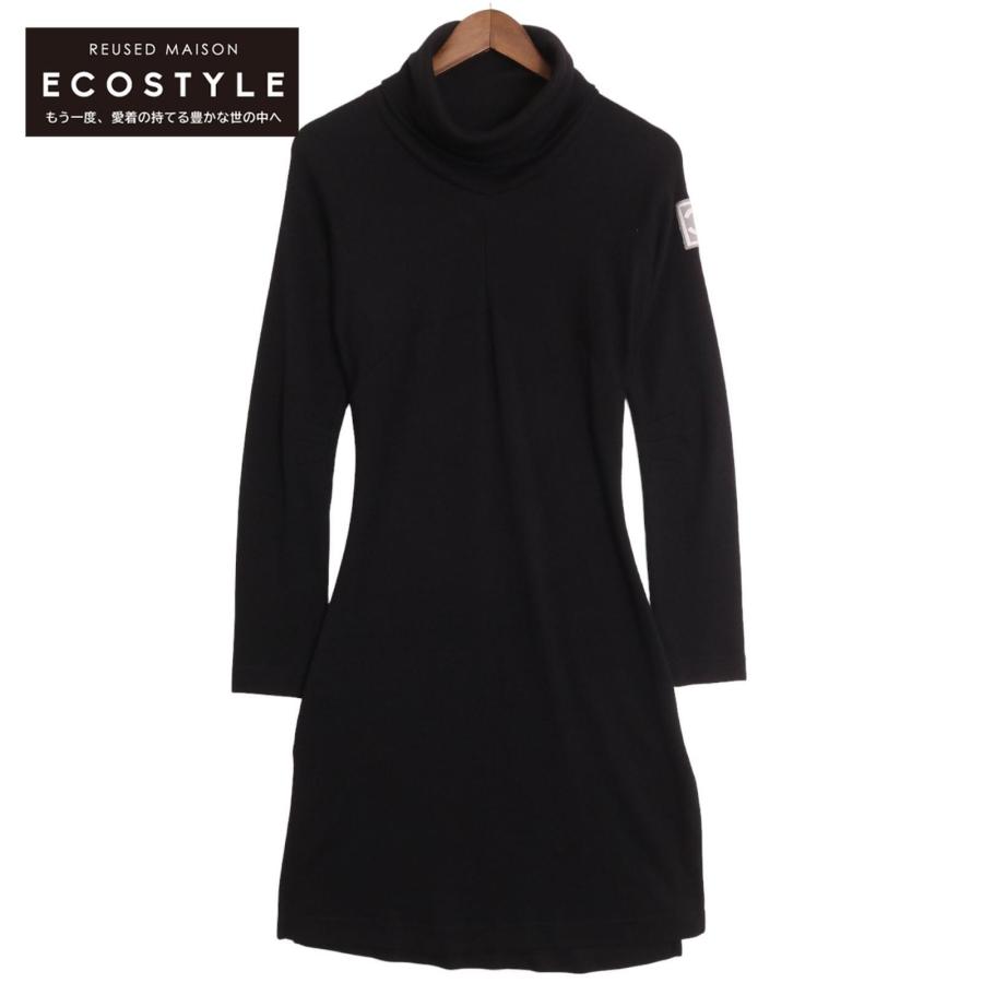 シャネル カシミア ニットドレス 黒 M CHANELカシミアワンピース