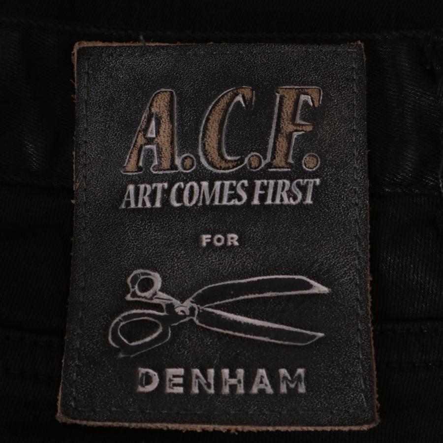 DENHAM デンハム ×A.C.F 黒 BOLT コーティング スキニーパンツ