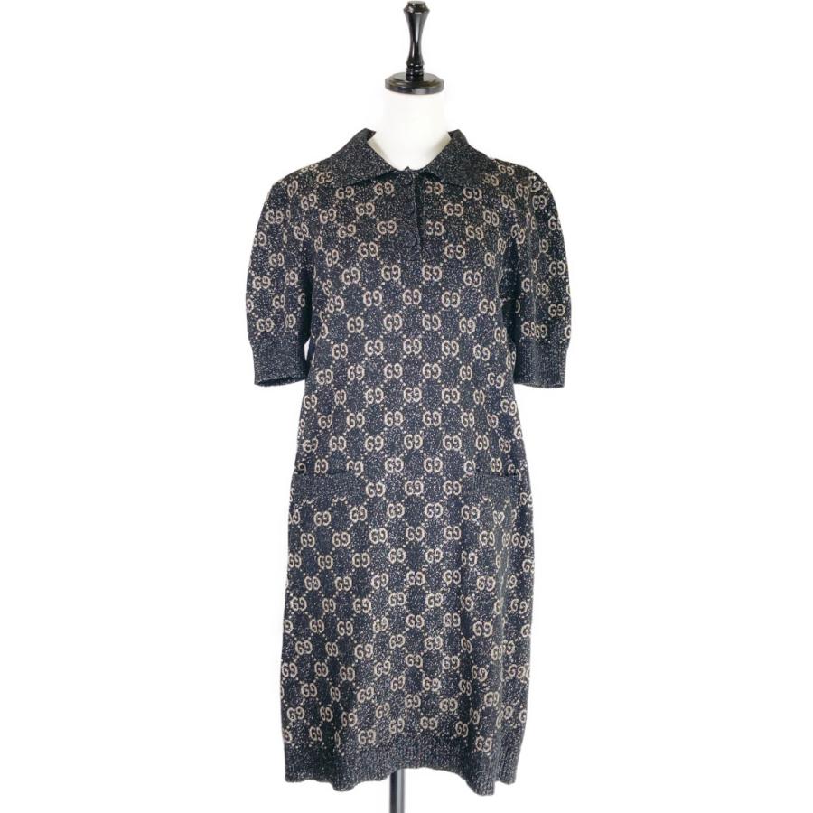 GUCCI（グッチ） 美品/国内正規 678437 ラメ GGジャカード ポロドレス