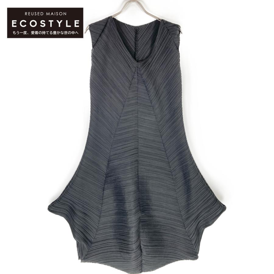 ISSEY MIYAKE イッセイミヤケ ブラック プリーツ ロングワンピース