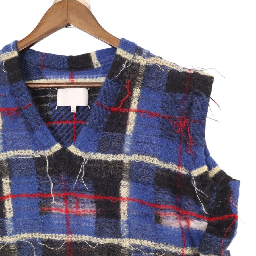 Maison Margiela / ニットベスト(薄手)/S/モヘア/マルチカラー/チェック/S67FB0025 Maison Margiela メゾンマルジェラ マルチカラー ディストレスト