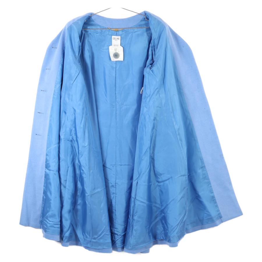 CELINE 美品/ セリーヌ カシミヤ/アンゴラ混 ウール ノーカラー コート  