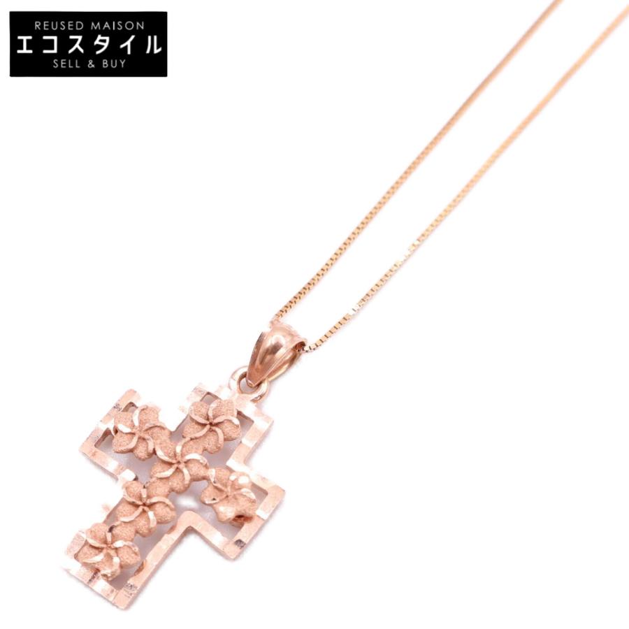 美品 14K RCI ハワイアンジュエリー プルメリア クロス ネックレス 