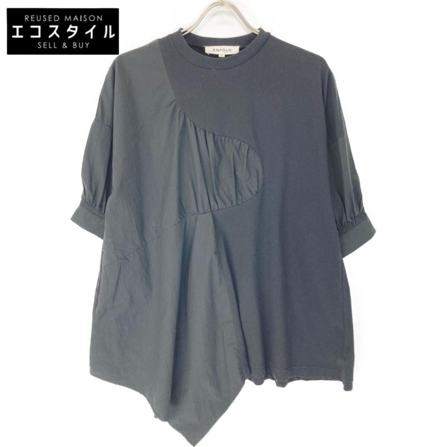 ENFOLD エンフォルド ブラック DRAPE FLARE BLOUSE 300GS280 ENFOLD エンフォルド ブラック DRAPE FLARE BLOUSE 300GS280