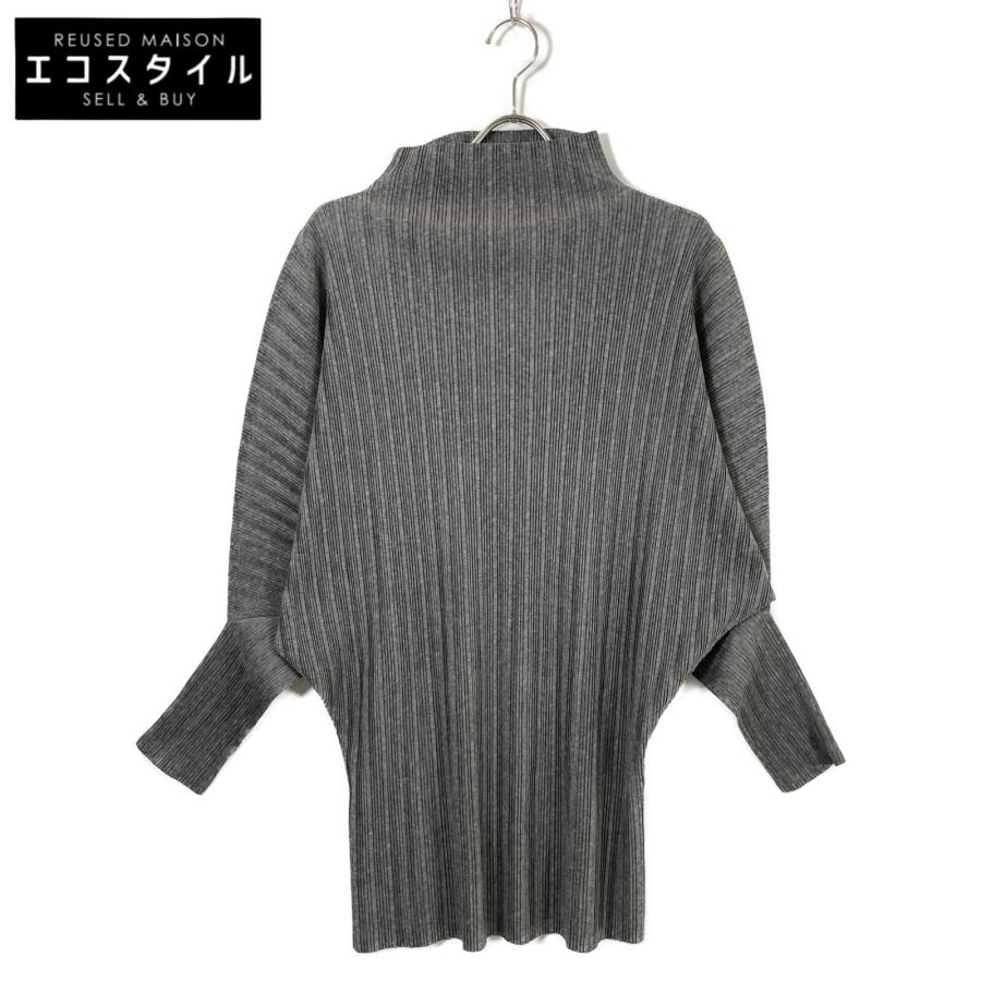 プリーツプリーズトップス美品グレー