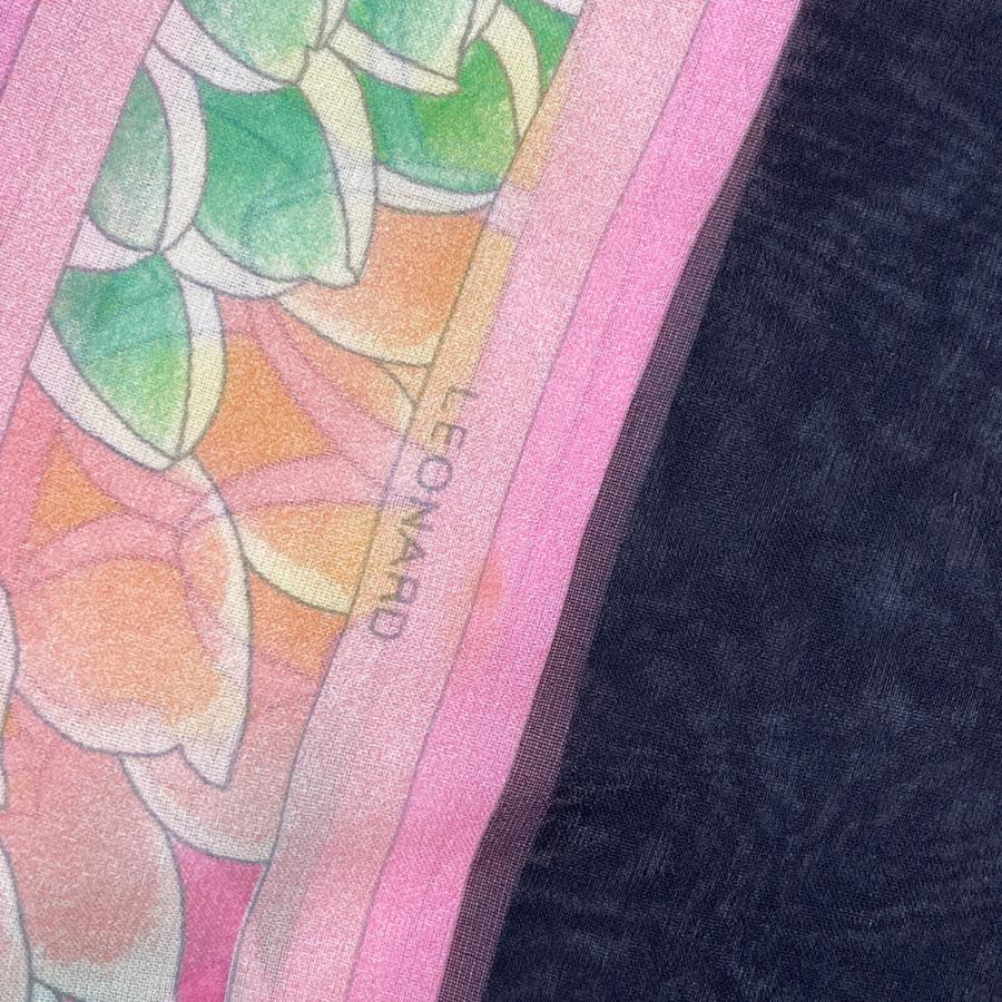 LEONARD（レオナール） 花柄 ポンチョ トップス ピンク×ブラック