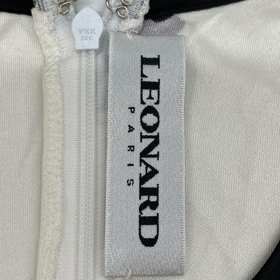 LEONARD レオナール 花柄 シルクワンピース 38 ホワイト×ピンク 
