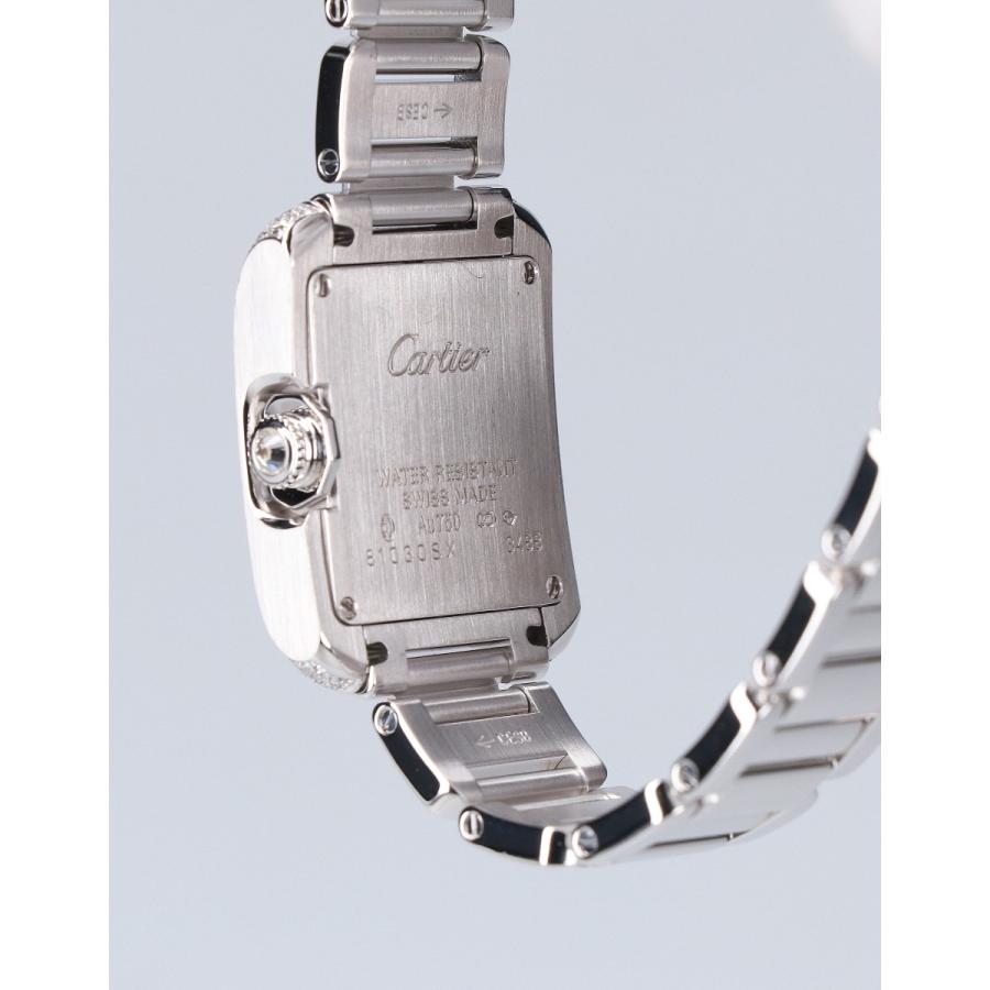 カルティエ CARTIER K18WG タンク アングレーズ SM ダイヤベゼル WT100008 クォーツ 腕時計 K18WG シルバー Cartier - カルティエ CARTIER K18WG タンク アングレーズ SM ダイヤ
