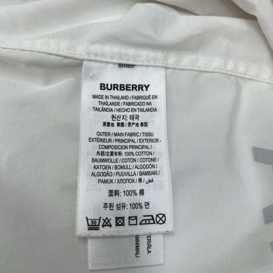 バーバリー ホワイト ホースフェリー ティッシ期 コットン シャツ 8015637 36 BURBERRY(バーバリー) ティッシ期ホースフェリー ロゴプリントシャツ