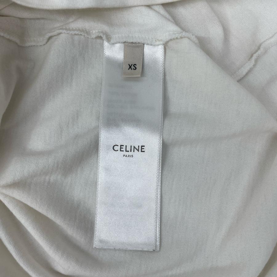 CELINE セリーヌ ホワイト ロゴプリント 半袖Tシャツ 2X764671Q XS  