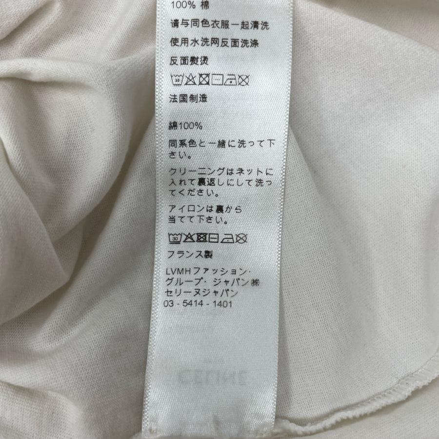 CELINE セリーヌ ホワイト ロゴプリント 半袖Tシャツ 2X764671Q XS  