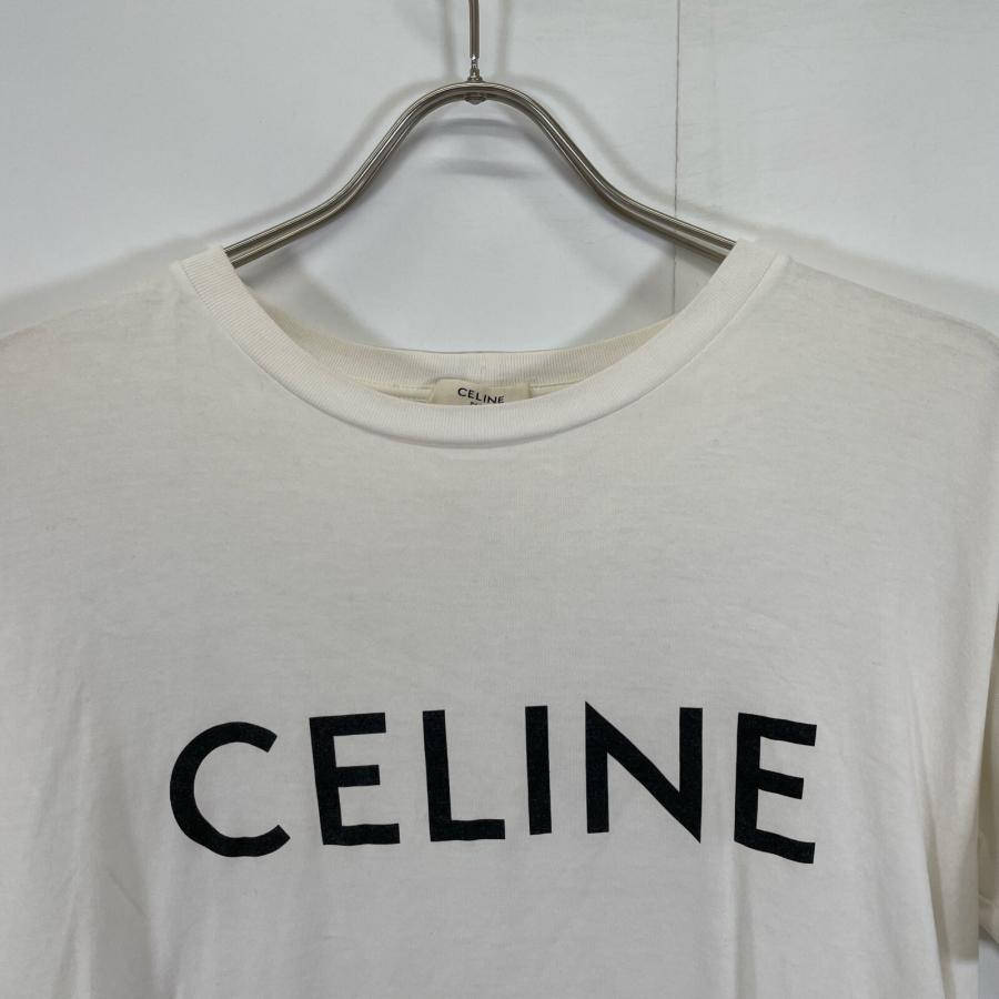 CELINE セリーヌ ホワイト ロゴプリント 半袖Tシャツ 2X764671Q XS  