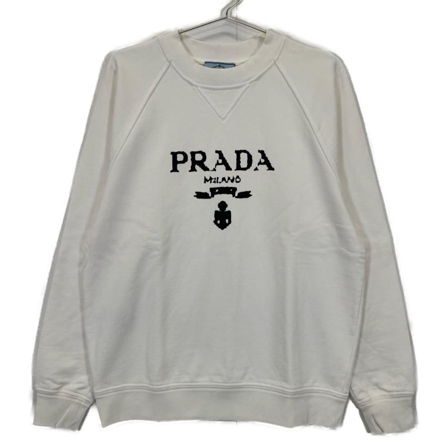 PRADA（プラダ） 21AW ホワイト オーバーサイズ ロゴプリントクルー