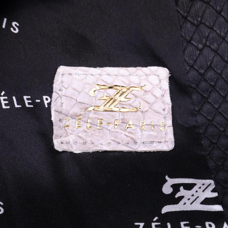 ZELE-PARIS ゼルパリ パイソン スタンドカラー ジップアップ ジレ