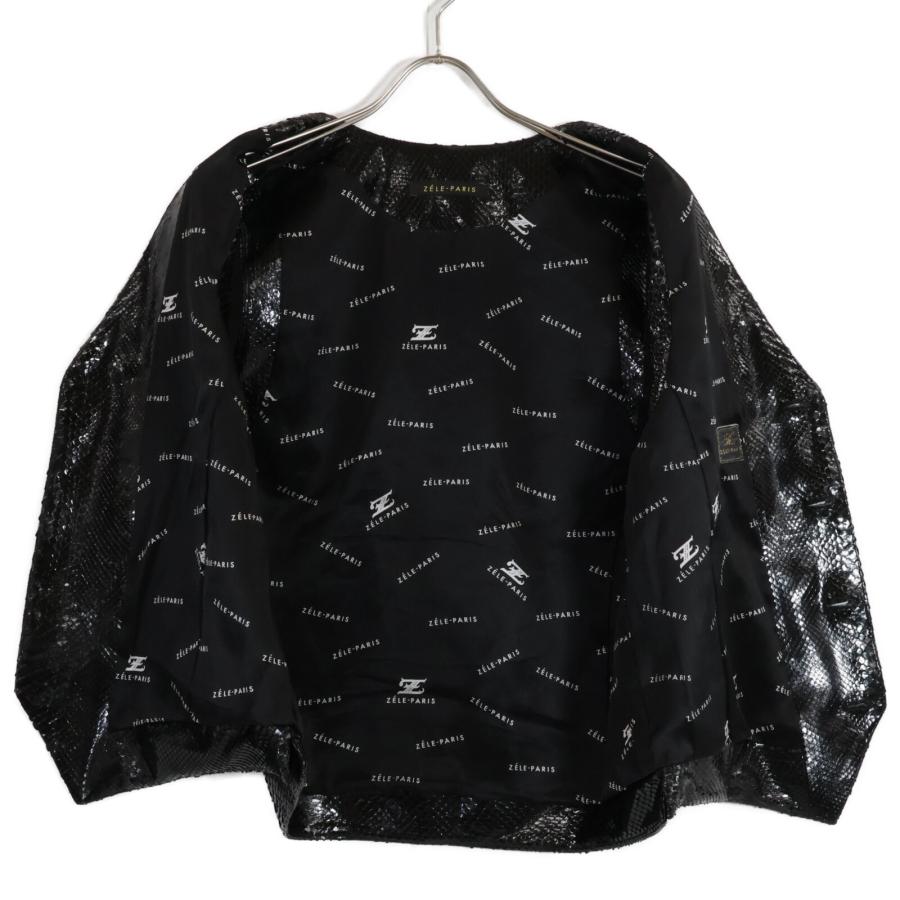 ZELE-PARIS ゼルパリ エナメルパイソン フロントシェルボタン ジレ