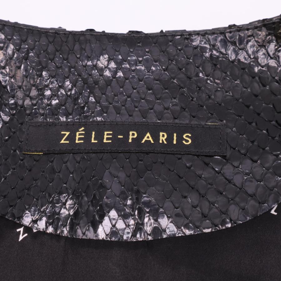 ZELE-PARIS ゼルパリ エナメルパイソン フロントシェルボタン ジレ
