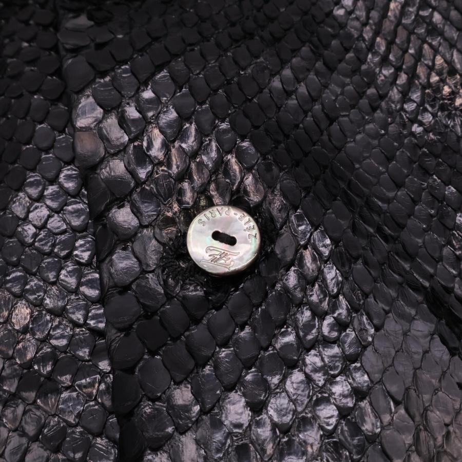 ZELE-PARIS ゼルパリ エナメルパイソン フロントシェルボタン ジレ