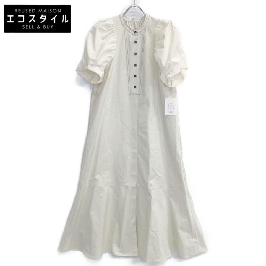 MACHATT マチャット ベージュ バイカラーステッチロングドレス MACHATT マチャット ベージュ バイカラーステッチロングドレス