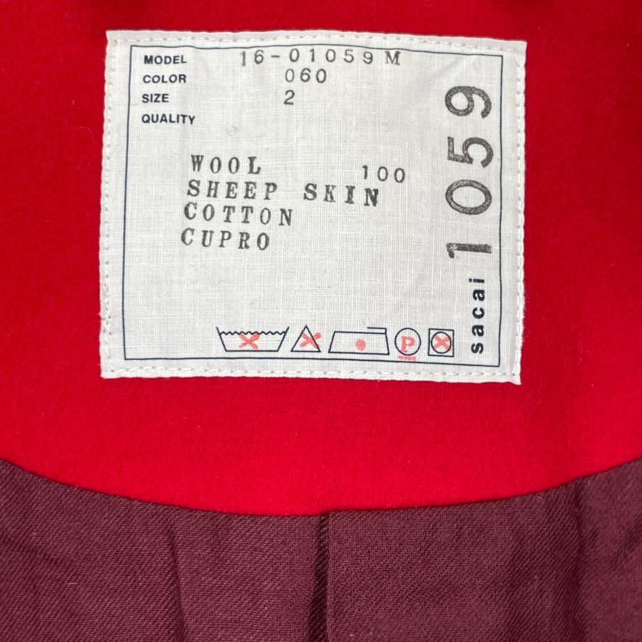 sacai ショートコート 赤 サイズ2 楽天市場】Sacai コート（レディースファッション）の通販