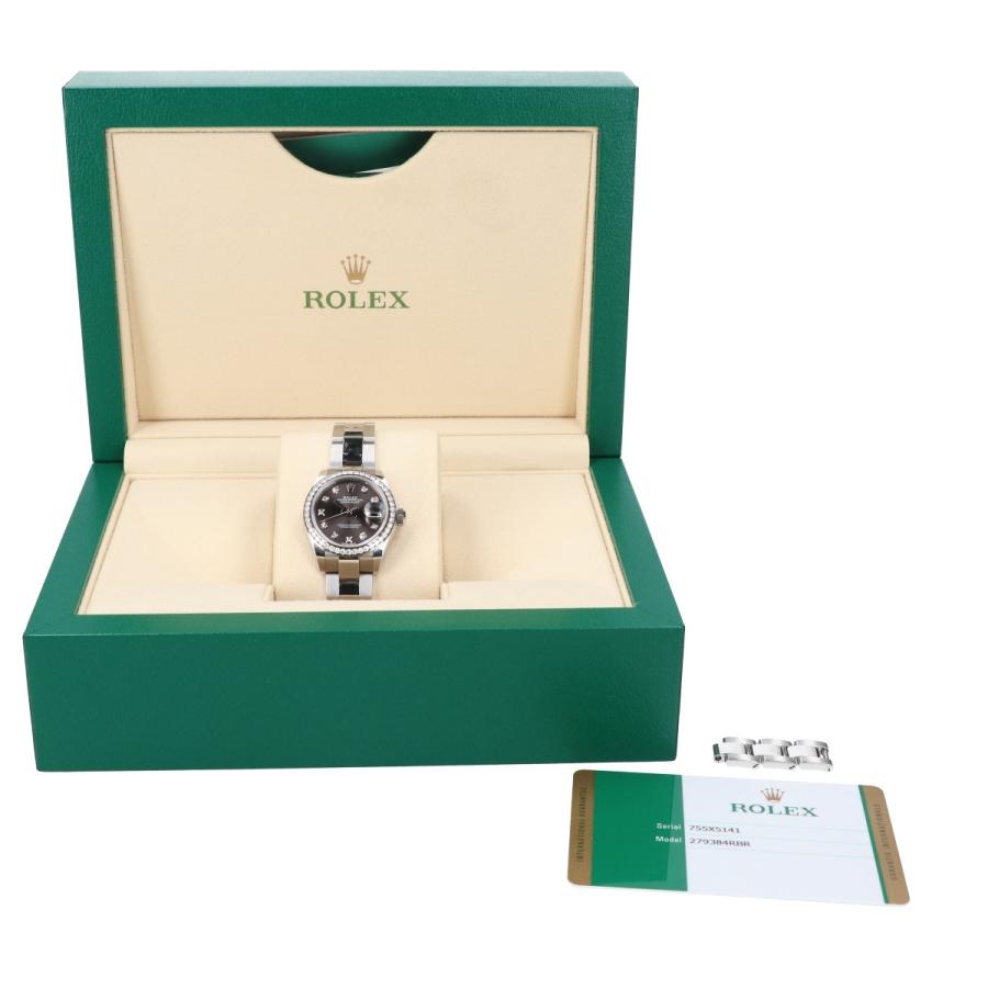 ロレックス 279384RBR SS×WG デイトジャスト28 オイスターブレス ダイヤベゼル 10Pダイヤモンドインデックス 自動巻き ROLEX（ロレックス） 279384RBR SS×WG デイトジャスト28 ダイヤベゼル