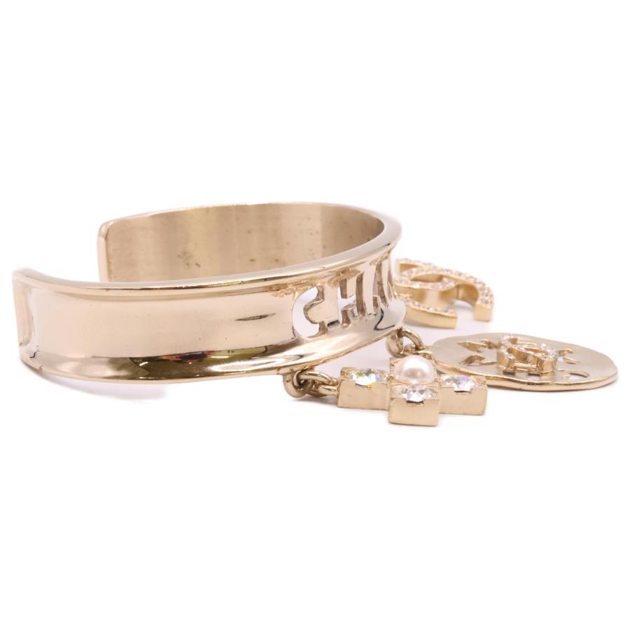 CHANEL パール ロゴ ゴールド バングル シャネル