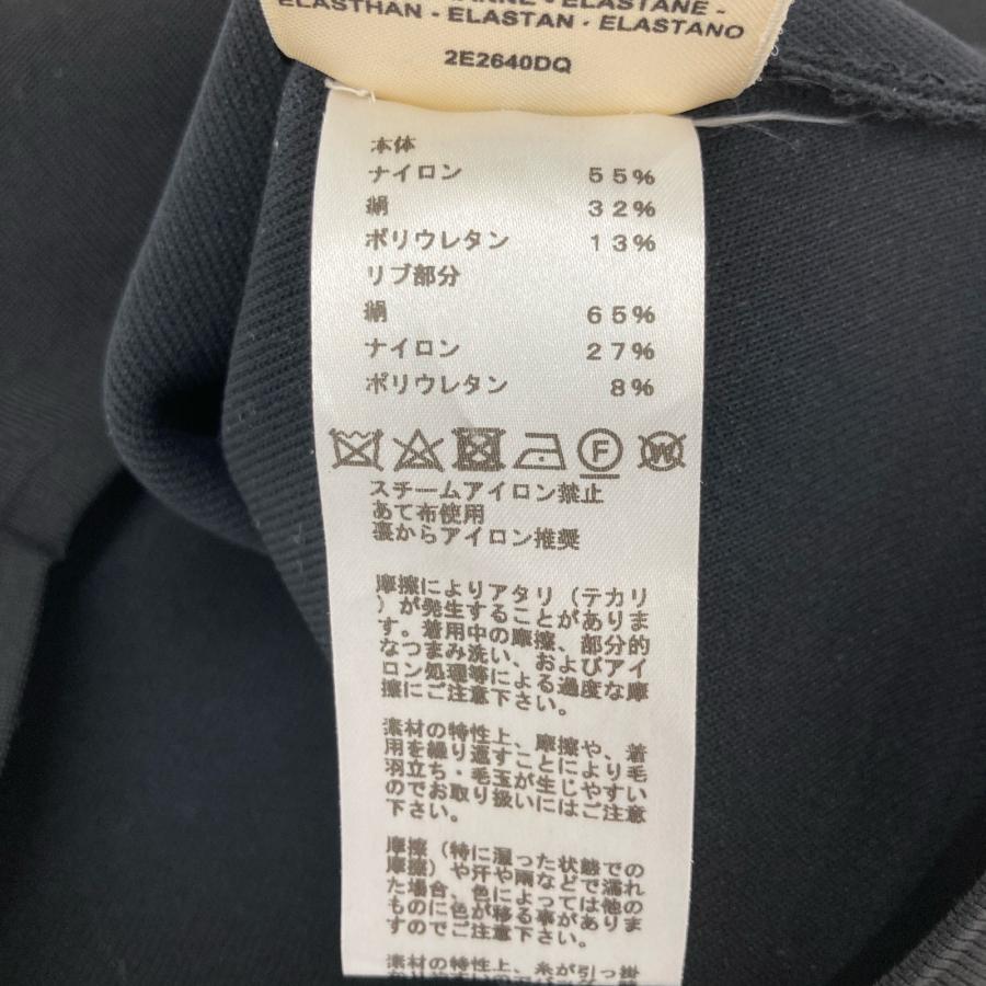 HERMES エルメス ブラック ショートシルク混ニット 34 トップス  