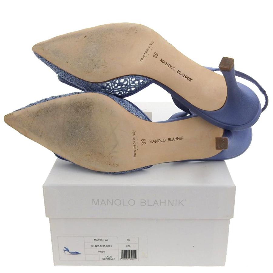 MANOLO BLAHNIK 美品 マノロブラニク レース バックスリングサンダル 