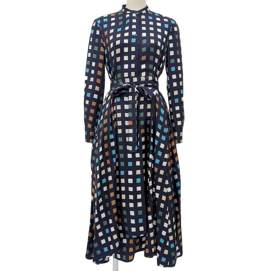 HUGOBOSS ヒューゴボス 幾何学 ワンピース レディース ネイビー マルチ