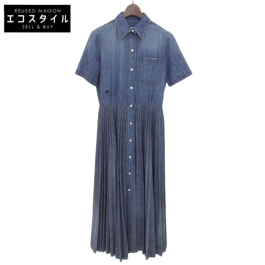 極美品】リムアーク ブラウスシャツトップスプリーツフレア長袖柄