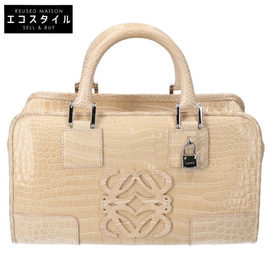 LOEWE ロエベ シャイニークロコダイル アマソナ28 ハンドバッグ 