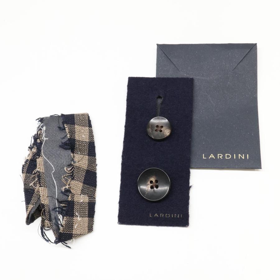 LARDINI（ラルディーニ） ブラウン リネン ブロックチェック 3B