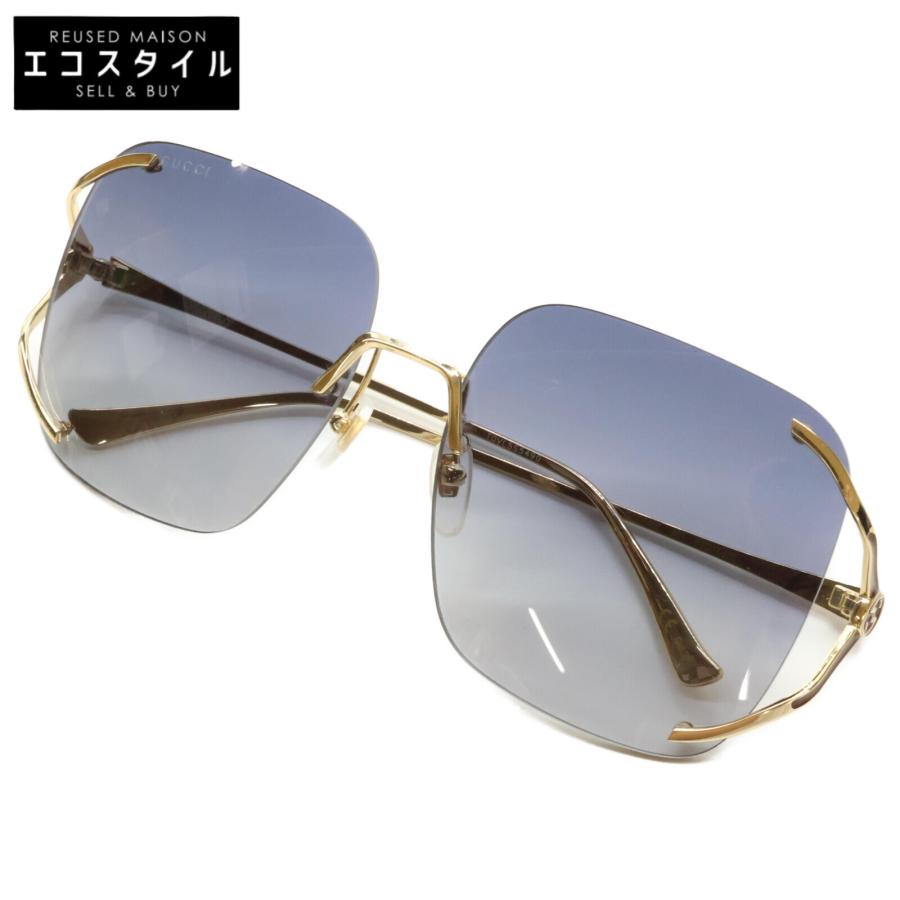 GUCCI 美品 グッチ GG0646S-001 スクエア メタル サングラス 60 GUCCI 美品 グッチ GG0646S-001 スクエア メタル サングラス 60