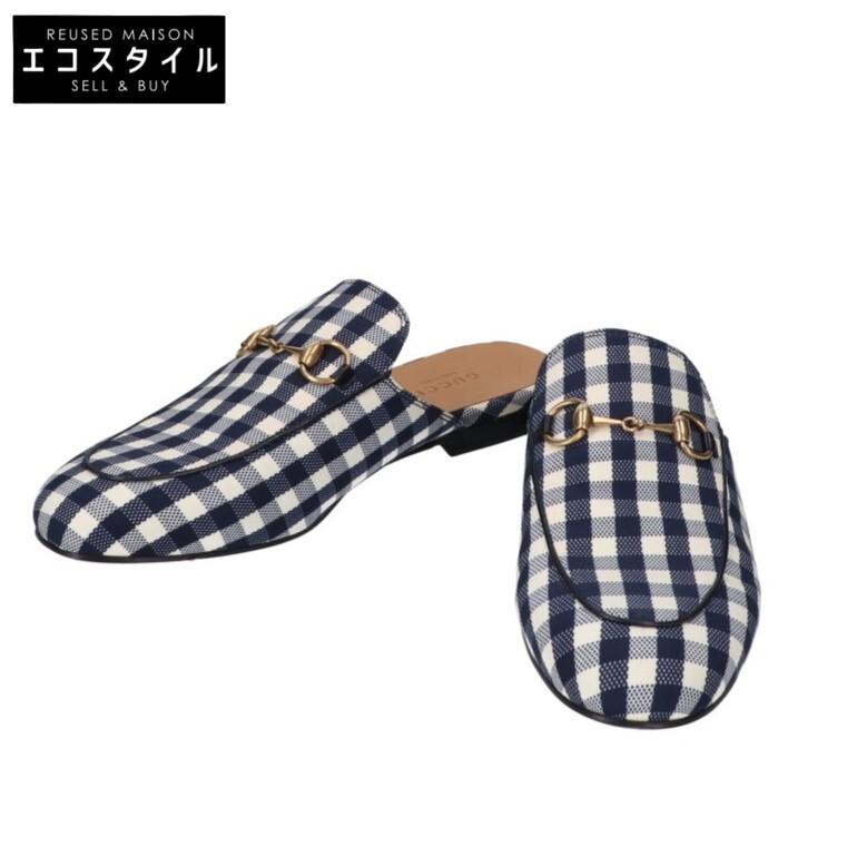 GUCCI 美品 グッチ 423514 Princetown プリンスタウン チェック柄 