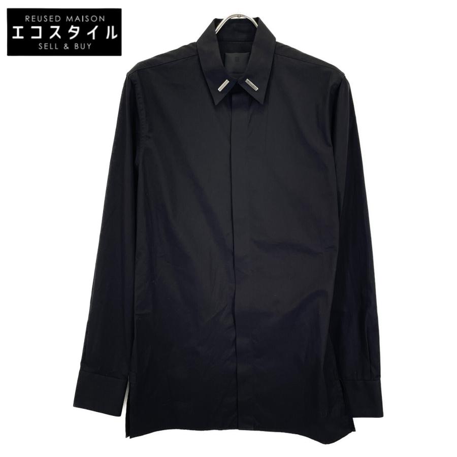 GIVENCHY ジバンシィ ブラック カラーディテール付き 長袖シャツ 38 