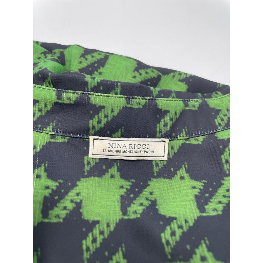 NINA RICCI ニナリッチ グリーン×ブラック 長袖シャツ 40 トップス  