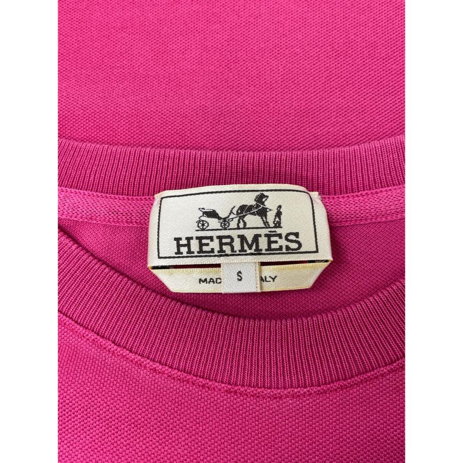 HERMES エルメス マゼンダ コットン H刺繍 ポケットTシャツ S HERMES エルメス マゼンダ コットン H刺繍 ポケットTシャツ S