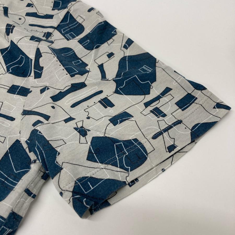 HERMES エルメス グレー×ブルー 総柄 Tシャツ グレー/ブルー S HERMES エルメス グレー×ブルー 総柄 Tシャツ グレー/ブルー S