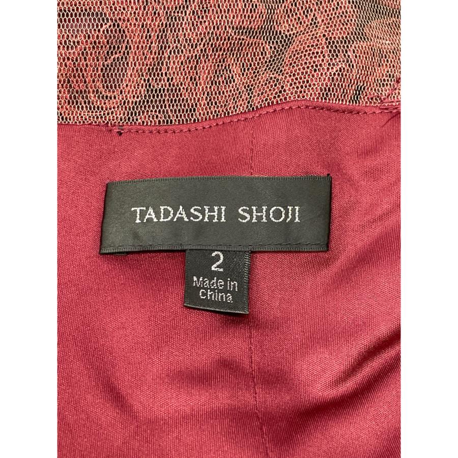 TADASHI SHOJI 総レース ひざ丈ワンピース ボルドー　クリーニング済 TADASHI SHOJI タダシショージ ボルドー レースワンピース ALX16511M 2
