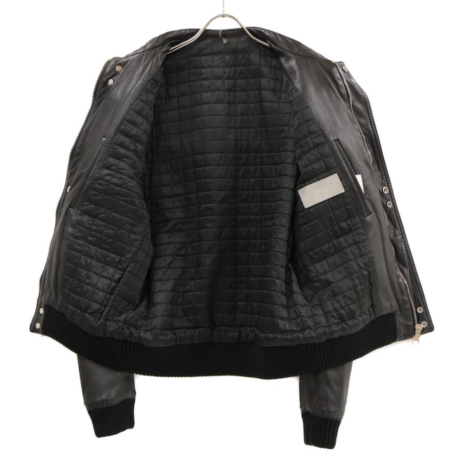 Dior homme ブラック レザー サスペンダー 収納袋付き エディー期 Dior Homme(ディオールオム) エディ期 ジップアップレザー ジャケット