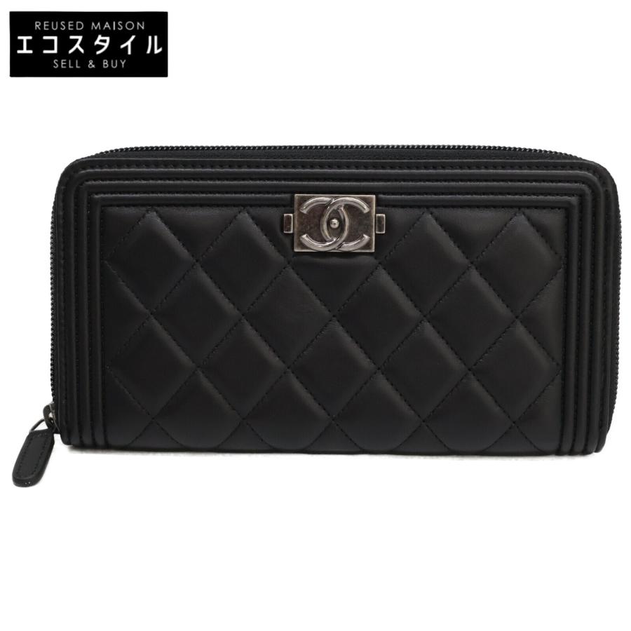 美品 CHANEL シャネル 16番台 A68733 ラムスキン ボーイシャネル 