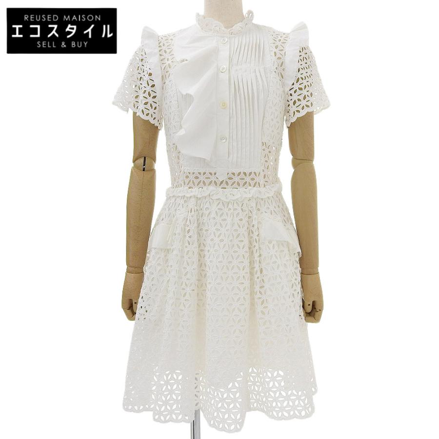 【SELF-PORTRAIT】セルフポートレート　ホワイトレースプリーツドレス SELF-PORTRAIT】セルフポートレート ホワイトレースプリーツ